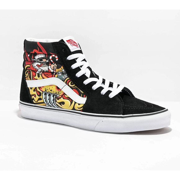 Vans Other - Vans SK8 Hi Santa Flame Black Men's Classic Skate Shoes Size 7.5